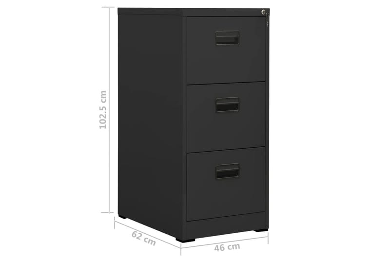 arkivskab 46x62x102,5 cm stål antracitgrå - Antracit - Opbevaring - Skab - Skabe - Kontorskab - Dokumentskab