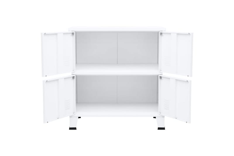 arkivskab 75x40x80 cm stål hvid - Hvid - Opbevaring - Skab - Skabe - Kontorskab - Dokumentskab