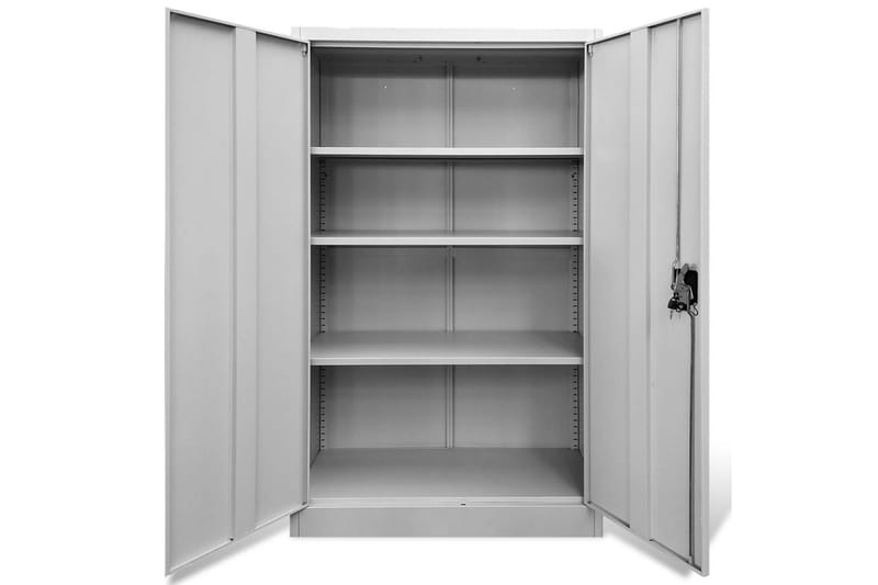 Kontorskab 90 X 40 X 140 Cm Stål Grå - Grå - Opbevaring - Skab - Skabe - Kontorskab - Dokumentskab