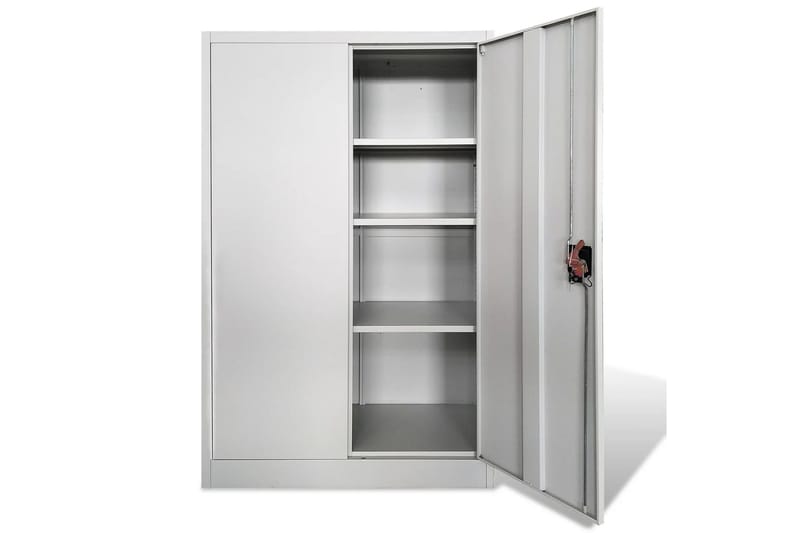 Kontorskab 90 X 40 X 140 Cm Stål Grå - Grå - Opbevaring - Skab - Skabe - Kontorskab - Dokumentskab