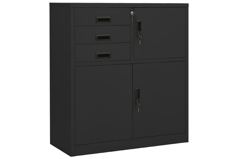 kontorskab 90x40x102 cm stål antracitgrå - Antracit - Opbevaring - Skab - Skabe - Kontorskab - Dokumentskab