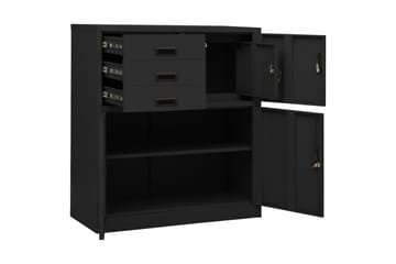 kontorskab 90x40x102 cm stål antracitgrå - Antracit - Opbevaring - Skab - Skabe - Kontorskab - Dokumentskab
