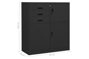 kontorskab 90x40x102 cm stål antracitgrå - Antracit - Opbevaring - Skab - Skabe - Kontorskab - Dokumentskab