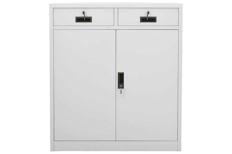 kontorskab 90x40x102 cm stål lysegrå - Grå - Opbevaring - Skab - Skabe - Kontorskab - Dokumentskab