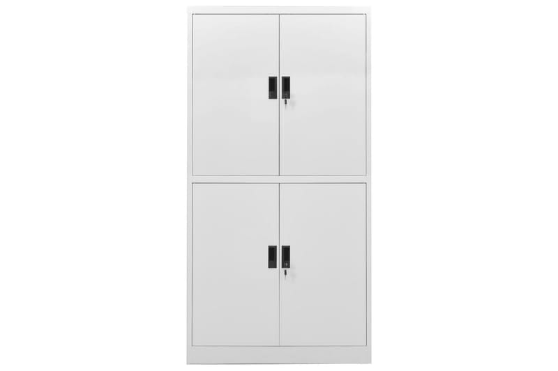 kontorskab 90x40x180 cm stål lysegrå - Grå - Opbevaring - Skab - Skabe - Kontorskab - Dokumentskab