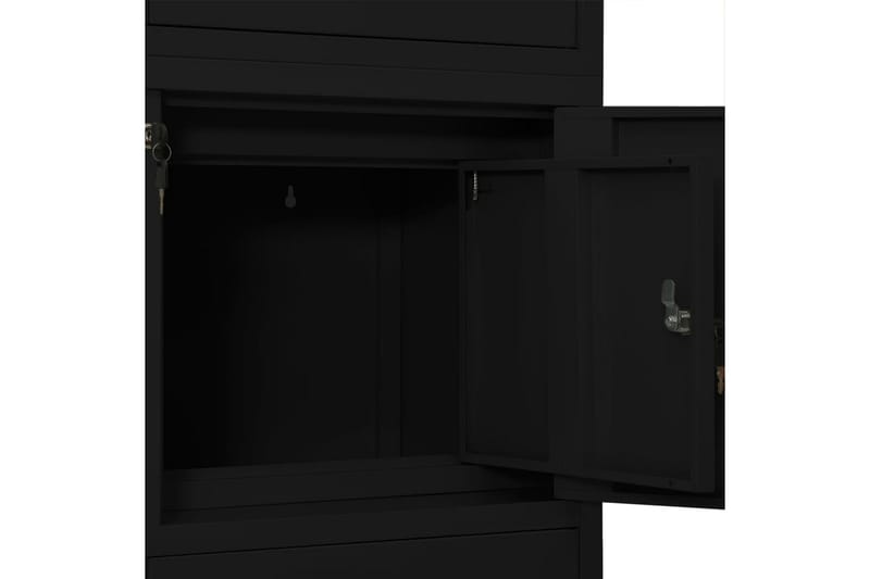 kontorskab 90x40x180 cm stål sort - Sort - Opbevaring - Skab - Skabe - Kontorskab - Dokumentskab