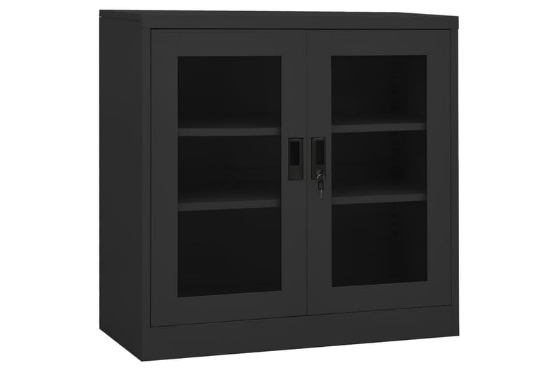 kontorskab 90x40x90 cm stål antracitgrå - Antracit - Opbevaring - Skab - Skabe - Kontorskab - Dokumentskab
