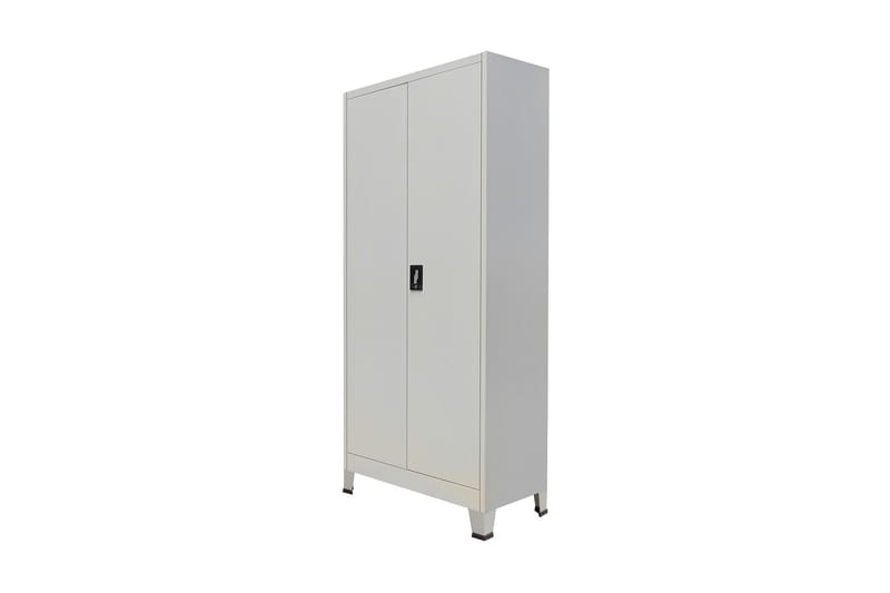 Kontorskab Med 2 Låger Stål 90 X 40 X 180 Cm Stål Grå - Grå - Opbevaring - Skab - Skabe - Kontorskab - Dokumentskab
