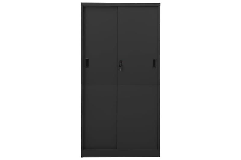 kontorskab med skydelåger 90x40x180 cm stål antracitgrå - Antracit - Opbevaring - Skab - Skabe - Kontorskab - Dokumentskab