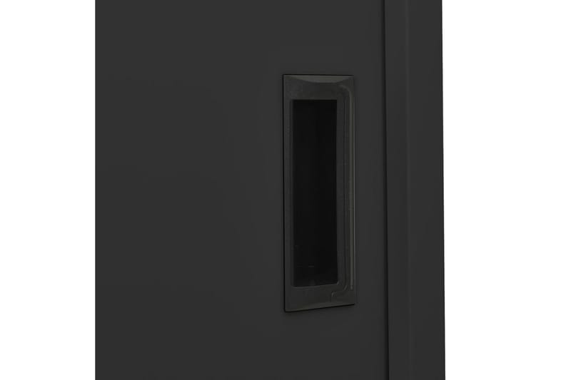 kontorskab med skydelåger 90x40x180 cm stål antracitgrå - Antracit - Opbevaring - Skab - Skabe - Kontorskab - Dokumentskab