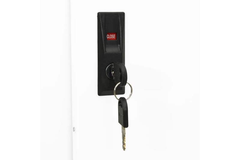 kontorskab med skydelåger 90x40x180 cm stål hvid - Hvid - Opbevaring - Skab - Skabe - Kontorskab - Dokumentskab