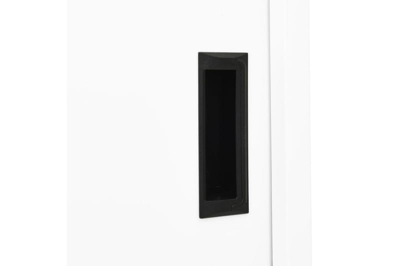 kontorskab med skydelåger 90x40x180 cm stål hvid - Hvid - Opbevaring - Skab - Skabe - Kontorskab - Dokumentskab