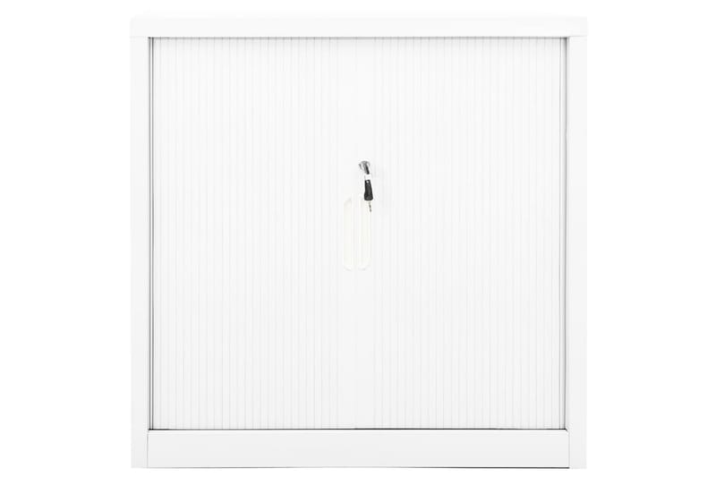 skab med skydelåge 90x40x90 cm stål hvid - Hvid - Opbevaring - Skab - Skabe - Kontorskab - Dokumentskab