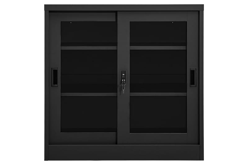 skab med skydelåger 90x40x90 cm stål antracitgrå - Antracit - Opbevaring - Skab - Skabe - Kontorskab - Dokumentskab