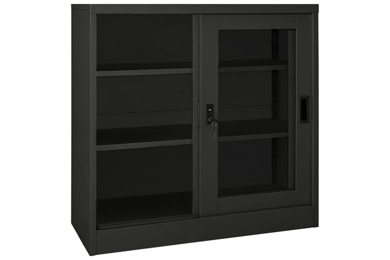 skab med skydelåger 90x40x90 cm stål antracitgrå - Antracit - Opbevaring - Skab - Skabe - Kontorskab - Dokumentskab