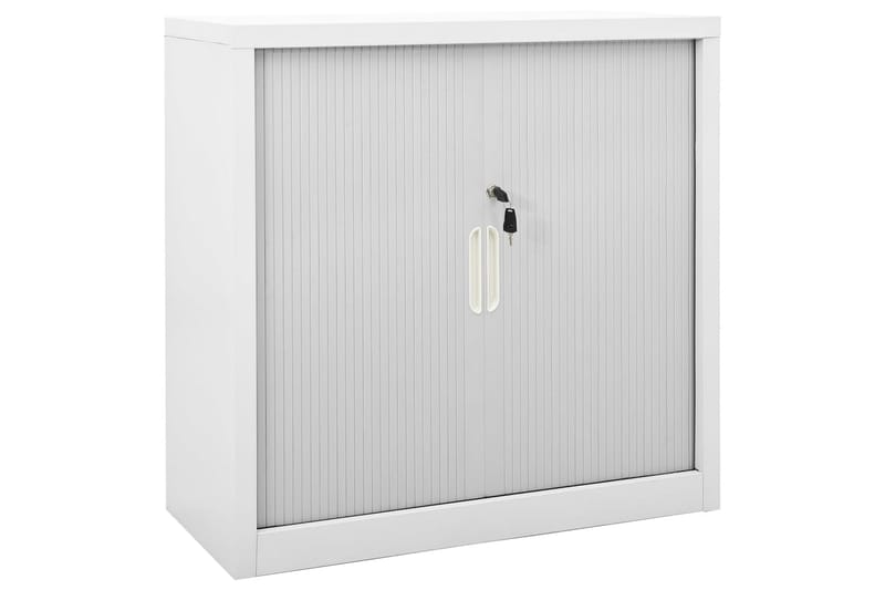 skab med skydelåger 90x40x90 cm stål grå - Grå - Opbevaring - Skab - Skabe - Kontorskab - Dokumentskab