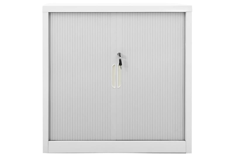 skab med skydelåger 90x40x90 cm stål grå - Grå - Opbevaring - Skab - Skabe - Kontorskab - Dokumentskab