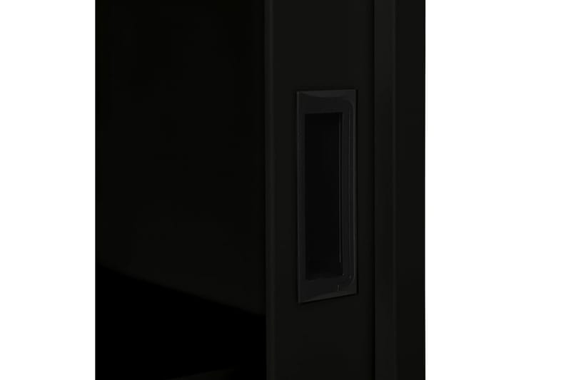 skab med skydelåger 90x40x90 cm stål sort - Sort - Opbevaring - Skab - Skabe - Kontorskab - Dokumentskab