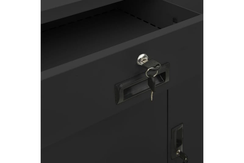 kontorskab med plantekasse 90x40x125 cm stål antracitgrå - Antracit - Opbevaring - Skab - Skabe - Kontorskab - Dokumentskab