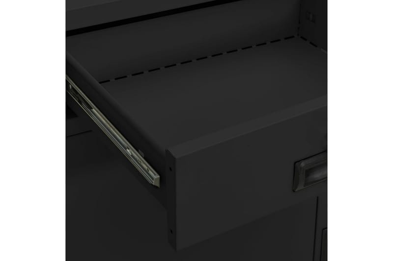 kontorskab med plantekasse 90x40x125 cm stål antracitgrå - Antracit - Opbevaring - Skab - Skabe - Kontorskab - Dokumentskab