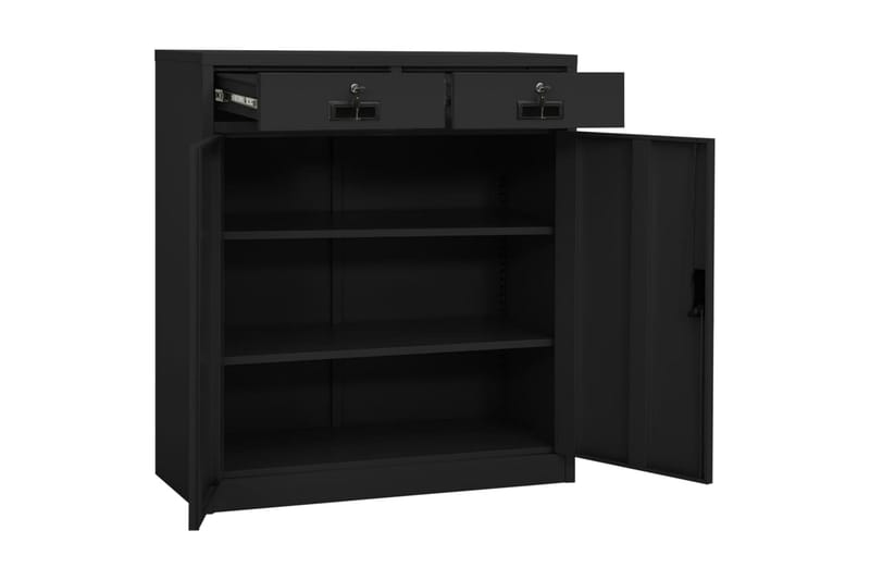 kontorskab med plantekasse 90x40x125 cm stål antracitgrå - Antracit - Opbevaring - Skab - Skabe - Kontorskab - Dokumentskab