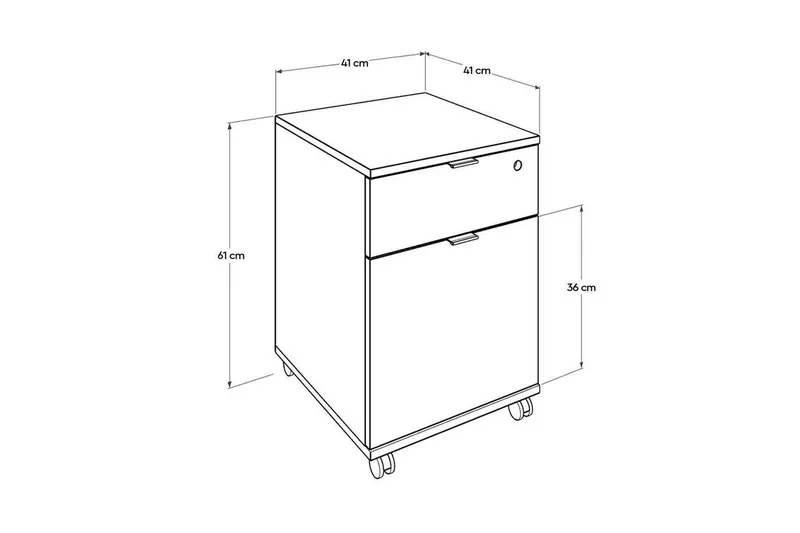 Multifunktionsskab Noriorsteadra Antracit / Eg - Gråfarvet træ/Antracit - Opbevaring - Opbevaringsmøbler - Kommode - Arkivskabe