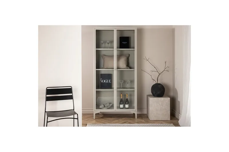 Skab Piring - Beige - Opbevaring - Skab - Vitrineskabe