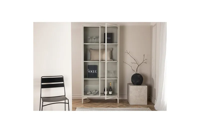 Skab Piring - Beige - Opbevaring - Skab - Vitrineskabe