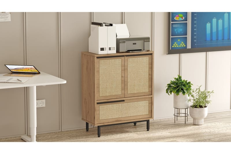 Liyakat Highboard - Oak/Valnød finér - Opbevaring - Skab - Skabe