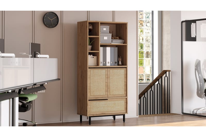 Liyakat Highboard - Oak/Valnød finér - Opbevaring - Skab - Skabe