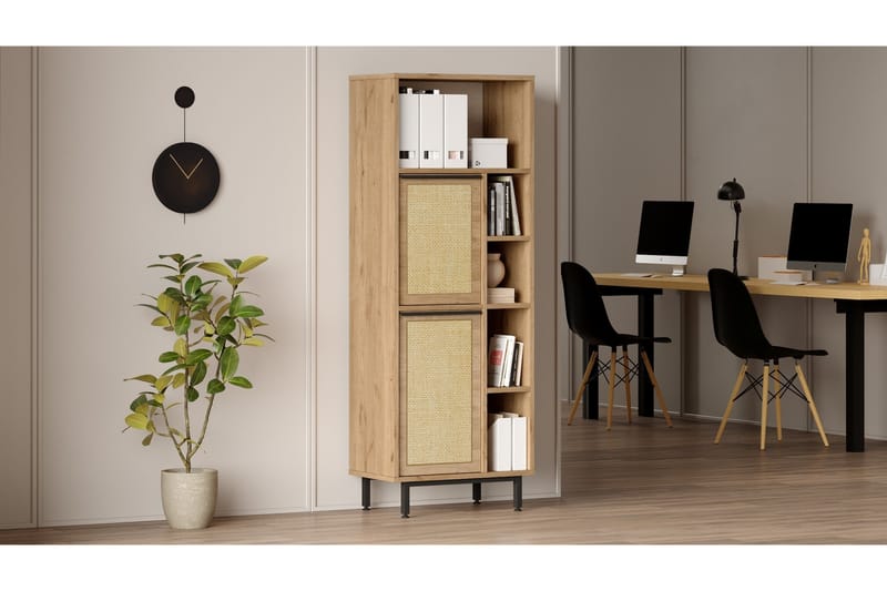 Liyakat Highboard - Oak/Valnød finér - Opbevaring - Skab - Skabe