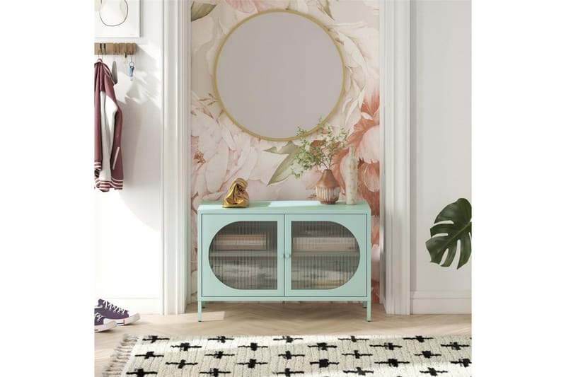 Skab Luna 100x40x64 cm, Sky Blå - 100x40x64 cm, Sky Blå - Opbevaring - Skab - Vitrineskabe