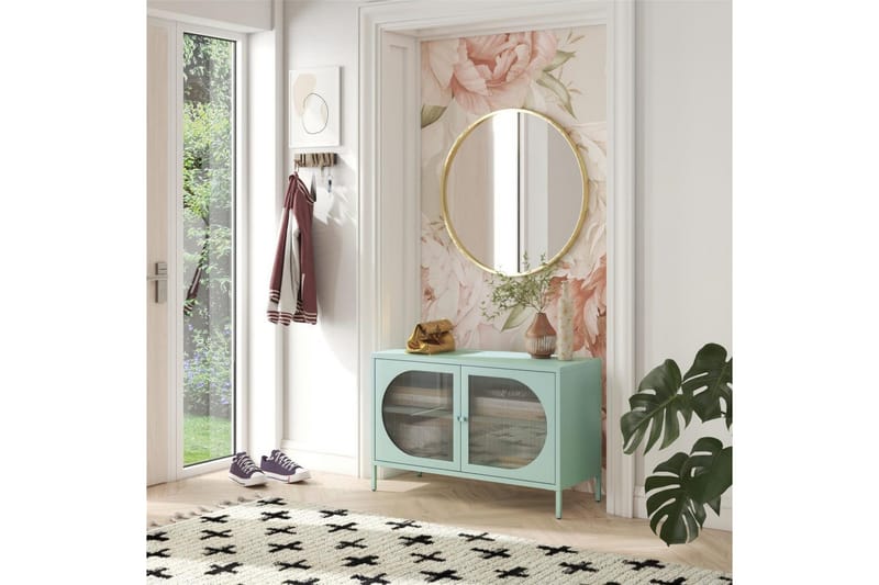 Skab Luna 100x40x64 cm, Sky Blå - 100x40x64 cm, Sky Blå - Opbevaring - Skab - Vitrineskabe