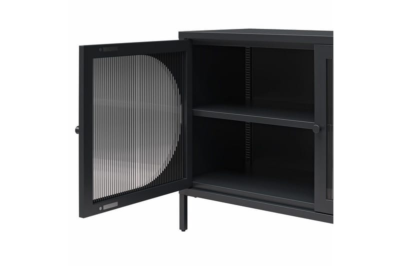 Skab Luna 100x40x64 cm, Sort - 100x40x64 cm, Sort - Opbevaring - Skab - Vitrineskabe