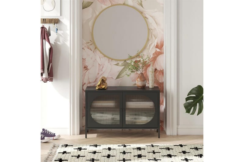 Skab Luna 100x40x64 cm, Sort - 100x40x64 cm, Sort - Opbevaring - Skab - Vitrineskabe