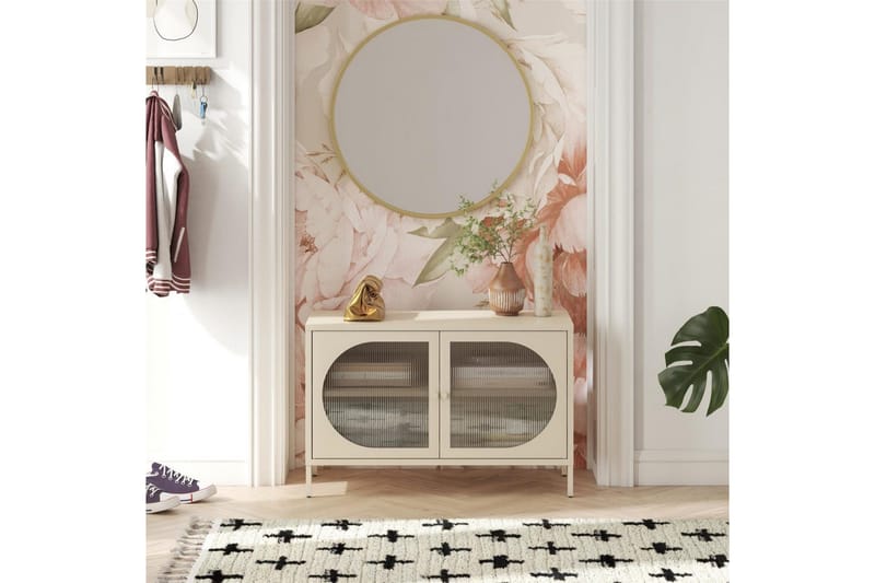 Skab Luna 100x40x64 cm, Pergament - 100x40x64 cm, Pergament - Opbevaring - Skab - Vitrineskabe