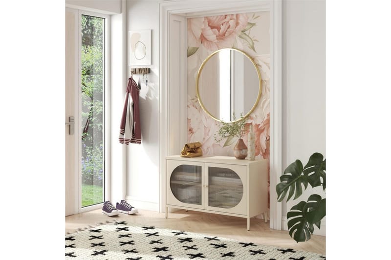 Skab Luna 100x40x64 cm, Pergament - 100x40x64 cm, Pergament - Opbevaring - Skab - Vitrineskabe