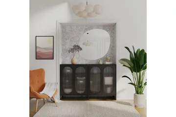 Skab Luna 80x40x102 cm, Sort - 80x40x102 cm, Sort - Opbevaring - Skab - Vitrineskabe