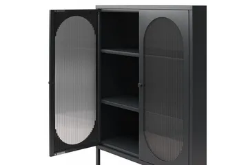 Skab Luna 80x40x102 cm, Sort - 80x40x102 cm, Sort - Opbevaring - Skab - Vitrineskabe