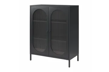 Skab Luna 80x40x102 cm, Sort - 80x40x102 cm, Sort - Opbevaring - Skab - Vitrineskabe