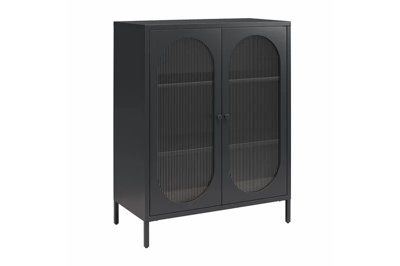 Skab Luna 80x40x102 cm, Sort - 80x40x102 cm, Sort - Opbevaring - Skab - Vitrineskabe