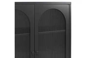 Skab Luna 80x40x102 cm, Sort - 80x40x102 cm, Sort - Opbevaring - Skab - Vitrineskabe