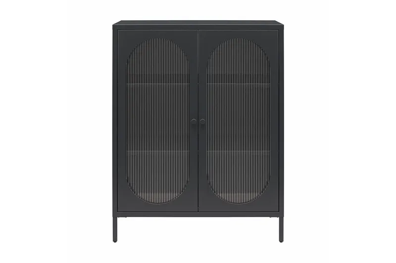 Skab Luna 80x40x102 cm, Sort - 80x40x102 cm, Sort - Opbevaring - Skab - Vitrineskabe
