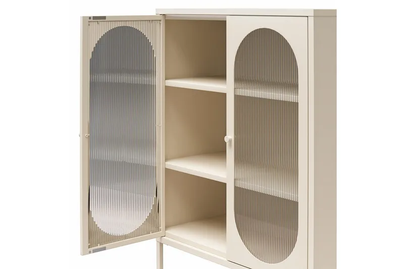 Skab Luna 80x40x102 cm, Pergament - 80x40x102 cm, Pergament - Opbevaring - Skab - Vitrineskabe