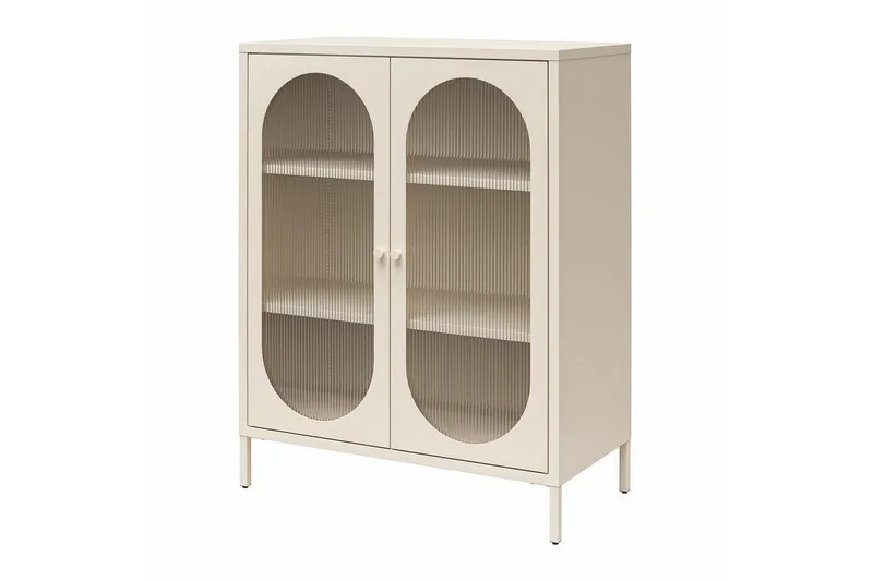 Skab Luna 80x40x102 cm, Pergament - 80x40x102 cm, Pergament - Opbevaring - Skab - Vitrineskabe