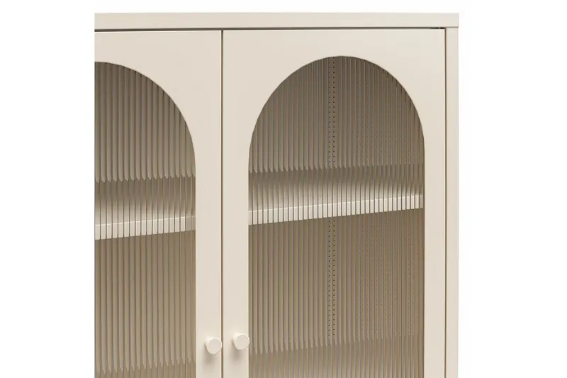 Skab Luna 80x40x102 cm, Pergament - 80x40x102 cm, Pergament - Opbevaring - Skab - Vitrineskabe