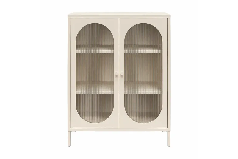 Skab Luna 80x40x102 cm, Pergament - 80x40x102 cm, Pergament - Opbevaring - Skab - Vitrineskabe