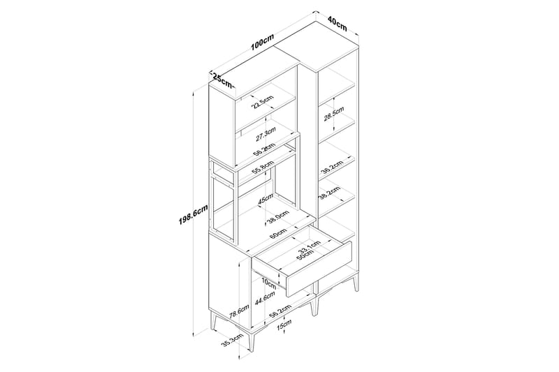 Manorma Highboard - Hvid - Opbevaring - Skab - Skabe