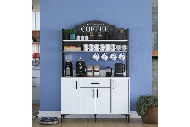 Manorma Highboard - Hvid - Husholdning - Bar & vin - Barmøbler