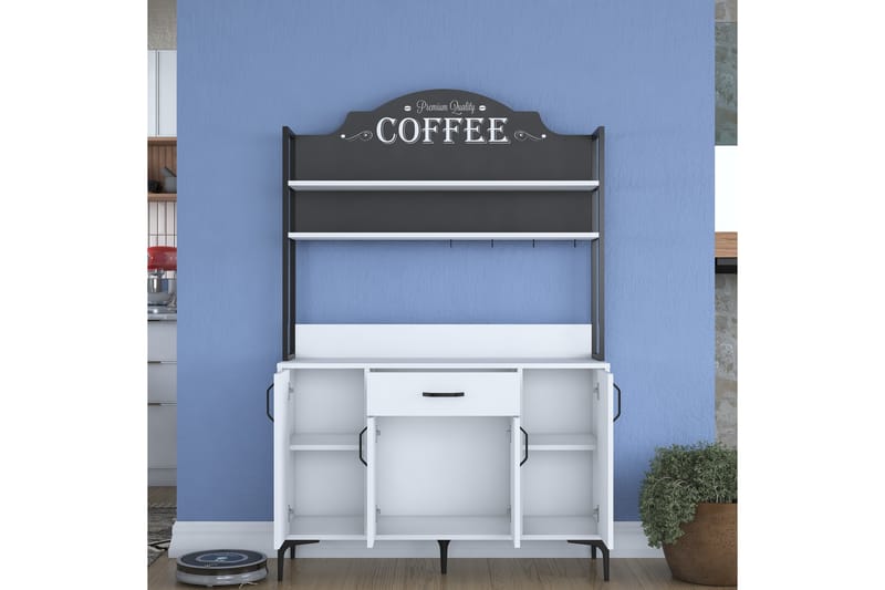 Manorma Highboard - Hvid - Husholdning - Bar & vin - Barmøbler